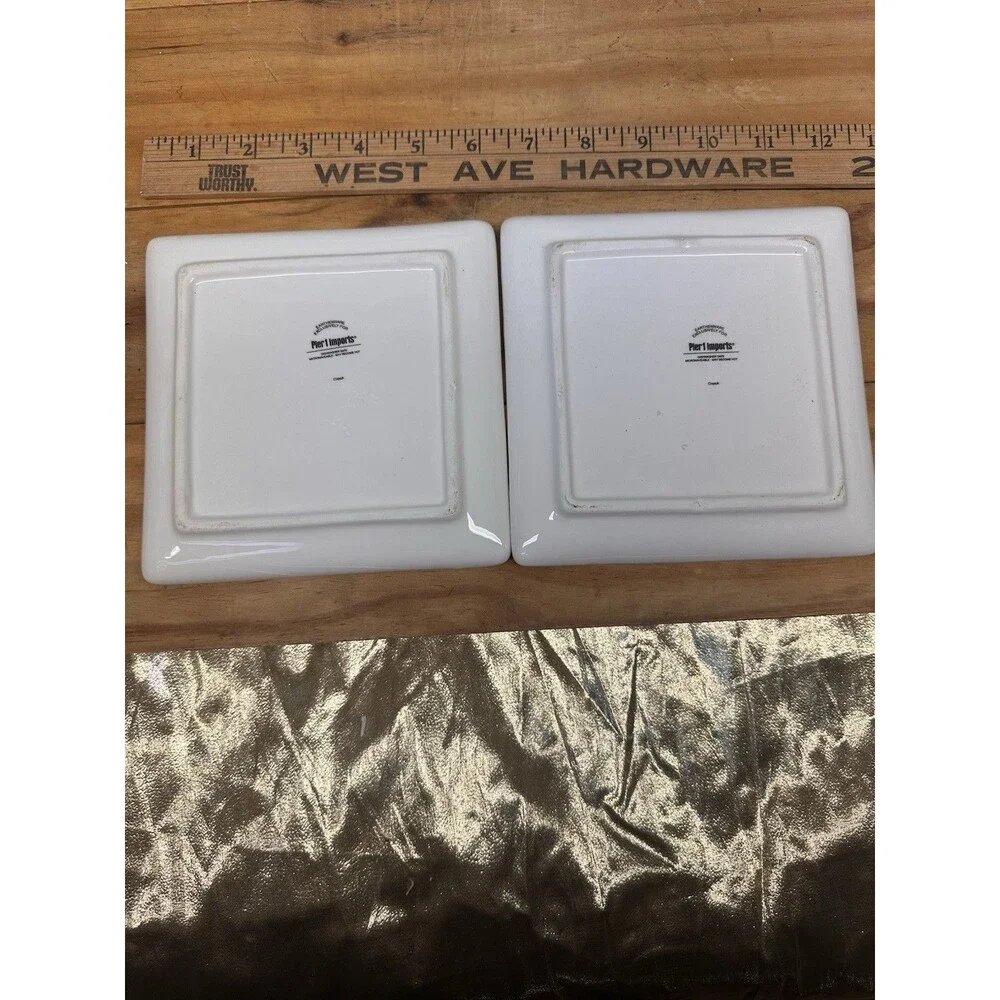Set of 2 Pier 1 Imports Halloween Witch Appetizer Plates ~ 6